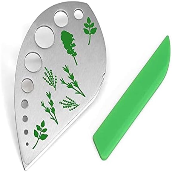 Clearance Vegetable Cutter under $10,Herb Stripper Jiaedge Green 9 Holes Stainless Kitchen Herbs Stripping Tool Metal Herb Peeler For Collard Greens Stripper