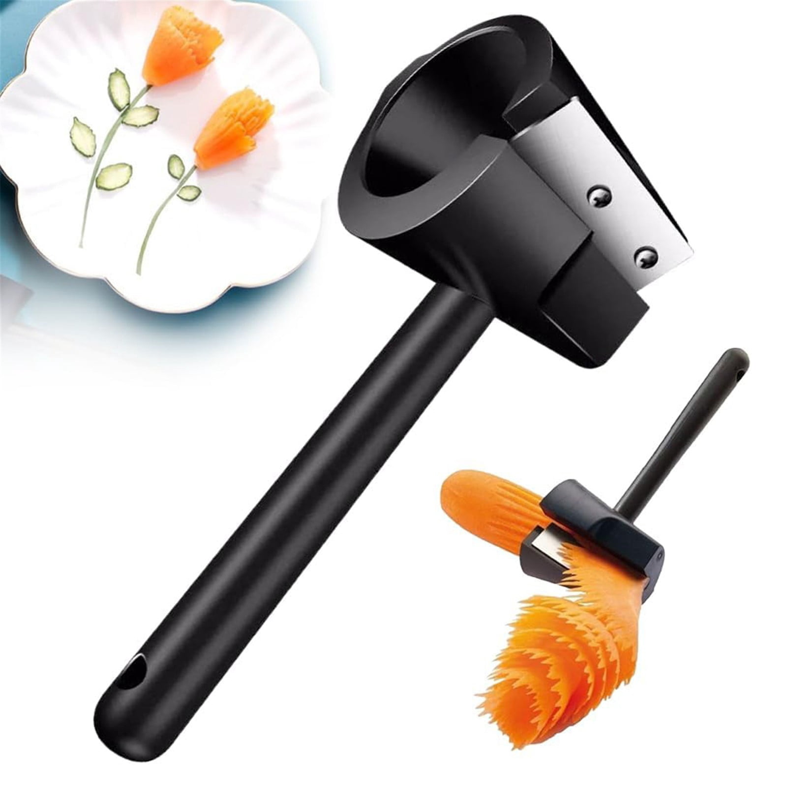 YKEBVPW Spiral Vegetable Cutter With Brush - Carrot Curler Peeler, Rotatable Blade For Cucumbers, Potatoes, Fruit