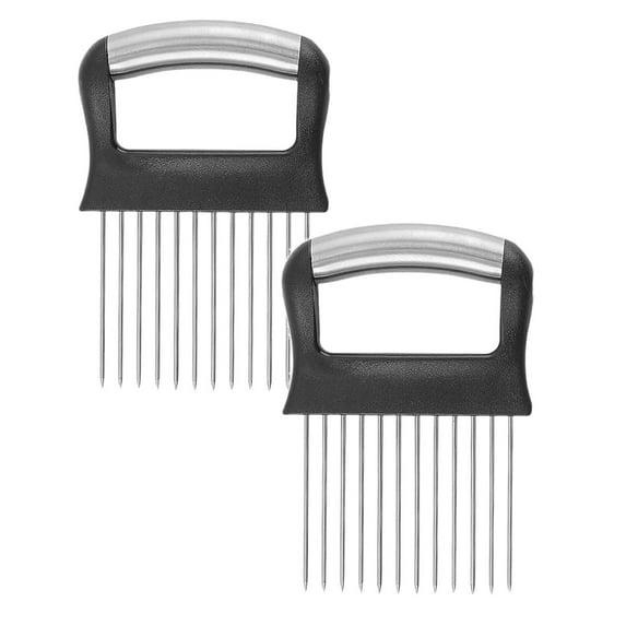 Clearance Vegetable Cutter under $7 Stainless Onion Slice Holder 2024 New Improved Onion Cutter Manual Stainless Onion Slice Holder Improved Onion Slice Holder For Meat Onions Potatoes Tomatoes