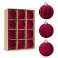 thumbnail image 1 of Clearance Velvet Christmas Balls Flocked Christmas Tree Decorations 12PCS Plastic Balls Hanging Ornaments for Xmas Wedding Holiday Decoration, 1 of 7