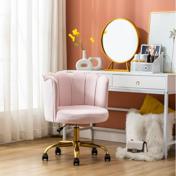 Clearance! Velvet Material Accent Chair with Wheel Comfortable Living Room Chair