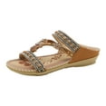 thumbnail image 1 of VerPetridure Bohemian Flat Flower Rhinestone Sandals Outer Beach Sandals, 1 of 9