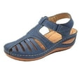 thumbnail image 1 of Clearance VerPetridure Closed Toe Sandals for Women Casual Summer Hollow Out Vintage Wedge Sandal Gladiator Outdoor Shoes, 1 of 2