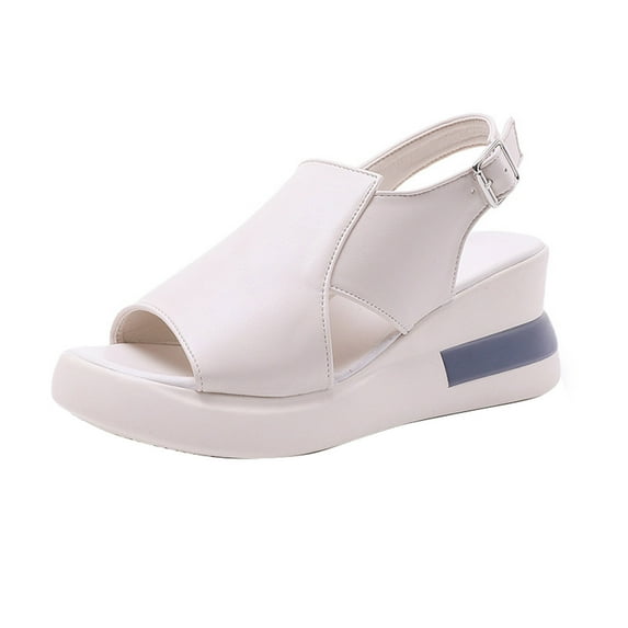 VerPetridure High-heeled Fish Mouth Women's Sandals Summer Casual Shoes Soft Leather High Platform Shoes