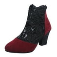 thumbnail image 1 of VerPetridure Sandals for Women Dressy Summer Ethnic Style Net Yarn Breathable Flowers Zipper Casual High Heel Sandals, 1 of 9
