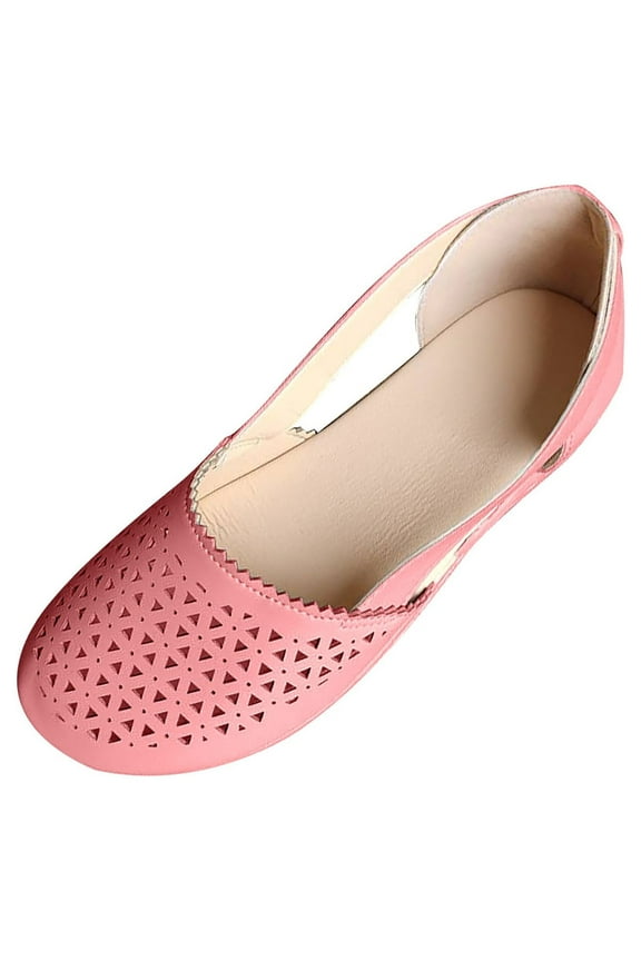 Sandals for Women Solid Color Loophole Flats Shoes Summer Casual Sandals One-Step Sandals and Slippers Women Shoes