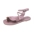 thumbnail image 1 of Clearance VerPetridure Women's Sandals Summer Casual Casual Shoes Solid Color Ruffle Low Heel Buckle Open Toe Sandals, 1 of 8