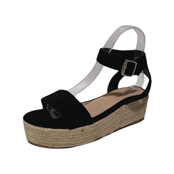 Clearance VerPetridure Women's Sandals Summer Casual Flat Shoes Hollow Wedge Heel Casual Large Size Sandals Beach Flat Platform Sandals