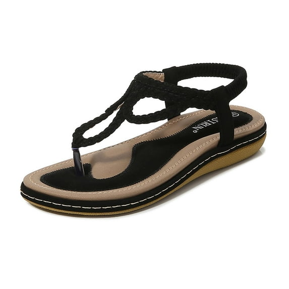 Clearance VerPetridure Women's Sandals Summer Casual Sandals Casual Style Flat Sole Big Size Woven Flip-Flops Shoes