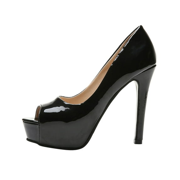 Clearance VerPetridure Women's Sandals Summer Casual Sexy Nightclub Bungee Patent Leather Open Toe Sleeve High Heel Sandals