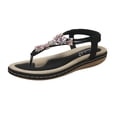 thumbnail image 1 of VerPetridure Women's Sandals Summer Casual Shoes Low-heeled Sandals Casual Comfortable Soft Sole Wear-resistant Sandals Beach Crystal Flowers Bohemian Flip Flops, 1 of 8