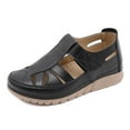 thumbnail image 1 of Clearance VerPetridure Women's Sandals Summer Casual Solid Color Hollow Out Wedge Comfortable Soft Women's Sandals Summer Casual Sandals, 1 of 9
