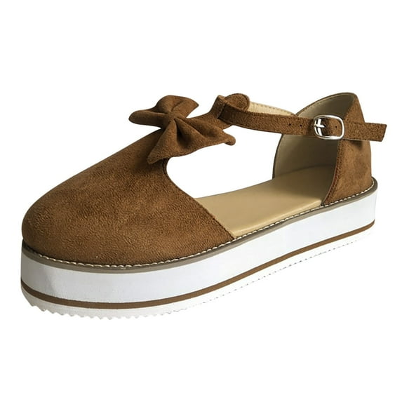 VerPetridure Women's Sandals Summer Casual Tassel Round Toe Flat Pumps Thick Bottom Buckle Strap Casual Beach Shoes