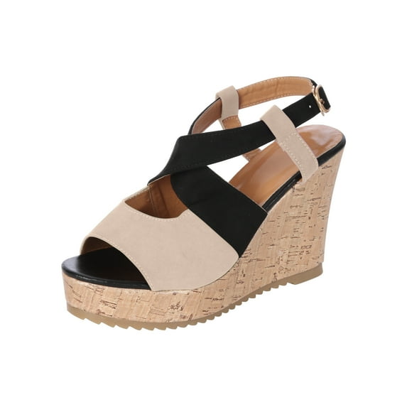 Clearance VerPetridure Women's Sandals Summer Casual Thick Soled Shoes Fish Mouth Casual Wedge Heels Sandals