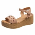 thumbnail image 1 of VerPetridure Women's Wedge Sandals Slip On Flatform With Inmitation Cork Bottom Straps, 1 of 8