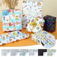 thumbnail image 1 of Tupukom Christmas Reversible Wrapping Paper,Heavyweight,Tear-Resistant,19.6"x27.5",Happy Birthday Wrapping Paper,80g Coated Paper,Birthday Holiday Gift Paper Xmas Theme Pattern Wrap Paper, 1 of 4