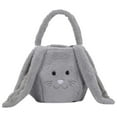thumbnail image 1 of Clearance Vggrvlo Easter Bunny Basket Egg Buckets Cute Personalized Canvas Cotton Tote Bags Stripe Storage Gifts Candies Personalized Easter Party Gifts Easter Decor grey, 1 of 5