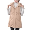 thumbnail image 1 of Clearance Viikei Winter Coats for Women Fashion Women Pocket Coat Long Jacket Winter Sleeveless Down Cotton Waistcoat, 1 of 2