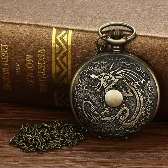 Yooshoverk Vintage Chain Retro The Greatest Pocket Watch Necklace For Grandpa Dad Gifts