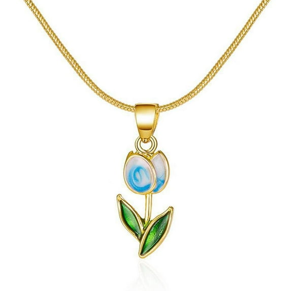 Clearance! Vintage Elegant Tulip Flower Pendant Necklace For Women. R8X6