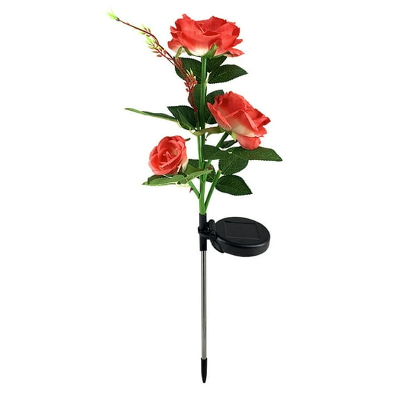 Clearance! Voguev 1*Solar Rose Light, 3 Head Solar Led Decorative Outdoor Lawn Lamp Outdoor Solar Garden Stake Lights