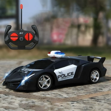 on Vokodo Police RC Car Super Exotic 1:16 Scale Size Kids Remote Control Easy to Operate Toy Sports Cars with Functional LED Headlights Cop Race Vehicle Full Function Great Gift for Boys