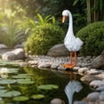 thumbnail image 1 of Clearance Volra Belavi Goose Tall Garden Statue, Porch Goose Statue, Whimsical Outdoor Duck Sculpture, Weatherproof Yard Decor for Patio Lawn, 18in/24in (18Inch), 1 of 9