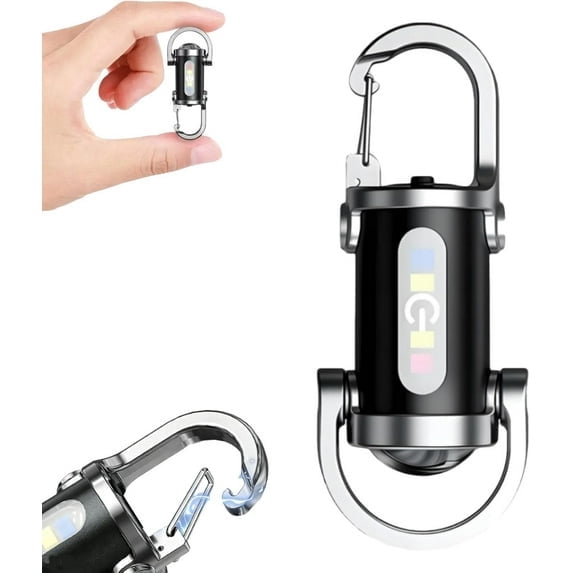 Clearance！Vueeze Keyblazer, Key Blazer, 1200lm Ultra-Bright mini Keychain Flashlight, Portable Rechargeable Bright Keychain Flashlight Phone Charger for Camping, 7 Lighting Modes