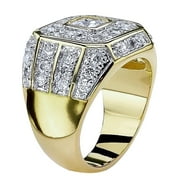 Clearance! WEANT 14 K Gold Double-Layer Square Diamond Princess Ring, Gold, 6