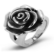 Clearance! WEANT Womens 925 Sterling Silver Rose Stainless Steel Cocktail Ring Gift Jewelry Gift Summer Jewelry Silver