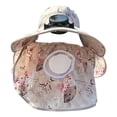 thumbnail image 1 of Clearance! WKSCLPAI Wide Brim Solar Fan Hat with Removable Breathable Facial Sun Towel,Fishing Hat with Solar Fan Built in,Outdoor Sun Hats for Women,Solar Powerd & USB Rechargeable, 1 of 6