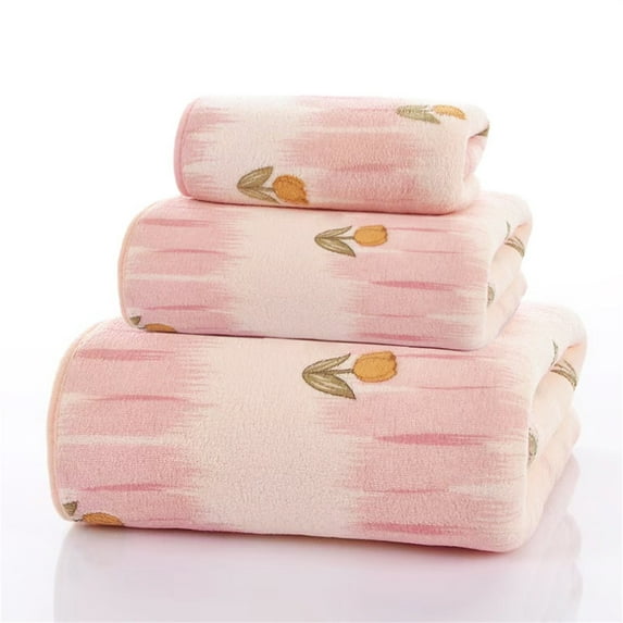Clearance WOAHU Bath towel,Beach towel,Coral Velvet Towel Three Piece Set: A Luxurious And Soft Absorbent Souvenir A Warm And Thoughtful Choice