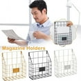 thumbnail image 1 of Clearance! Wall Mounted Magazine Holder Wall File Organizer Mesh Hanging File Organizer Hanging Magazine Rack Metal Mail Organizer Storage Holder Magazine Document Rack For Home, 1 of 8