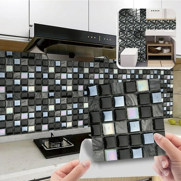 Clearance Wall stickers under $5 10pc Peel and Stick Ceramic Tile Paste 3D Lattice Crystal Ceramic Tile Paste DIY Waterproof Self Adhesive Wall Sticker