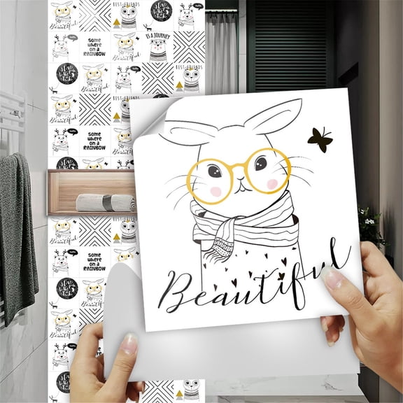 Clearance Wall stickers under $5,Animals Tile Self Adhesive Decor 3D Stickers DIY Stickers Kitchen Tile Bathroom Room For Home Waterproofs Living DIY Stickers Wall Stickers