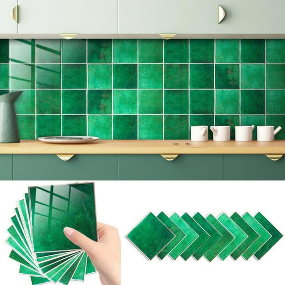 Clearance Wall stickers under $5,Retro Color Tiles Pattern Tile Stickers Home Decor DIY Self Adhesive Film Wall Stickers Retro Art Kitchen Bathroom Room Decor Wall Stickerswaterproof Sticker