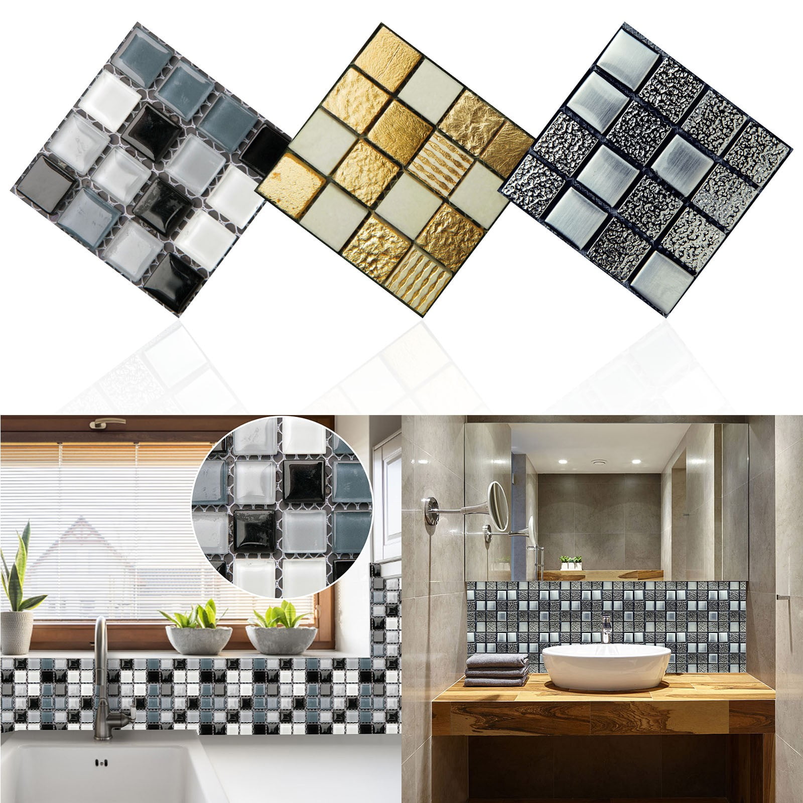 Clearance Wall stickers under 1 Mosaics Creative 3D Tile Stickers