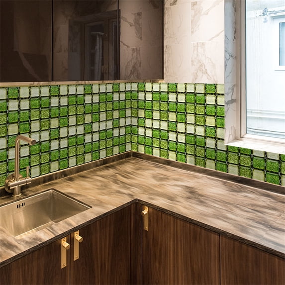 Clearance Wall stickers under $5,10PCS Self-adhesive Bathroom Kitchen Decor Home Wall 3D Tile Sticker