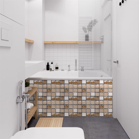Clearance Wall stickers under $5,10PCS Self-adhesive Bathroom Kitchen Decor Home Wall 3D Tile Sticker