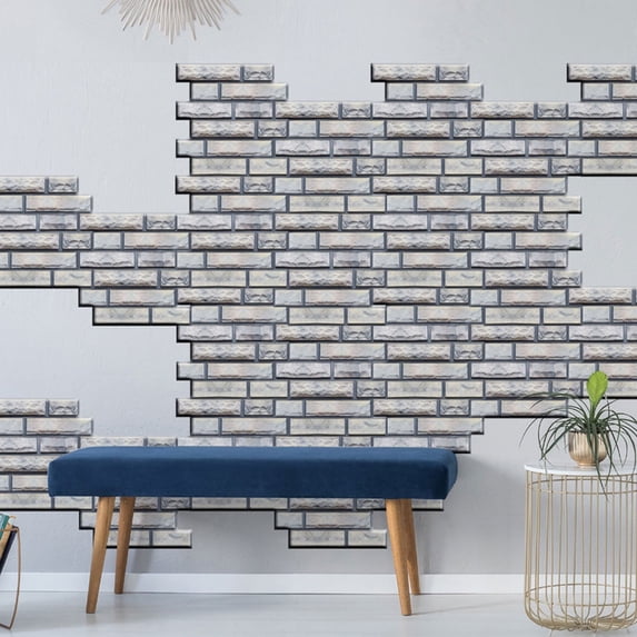 Clearance Wall stickers under $5,30x30cm 3D Tile Brick Wall Sticker Decorative Waterproof Self Adhesive Waterproof Foam Panel