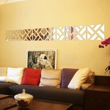 Clearance Wall stickers under $5 32Pcs 3D Mirror Acrylic Wall Sticker DIY Art Vinyl Decal Home Decor Removable SL