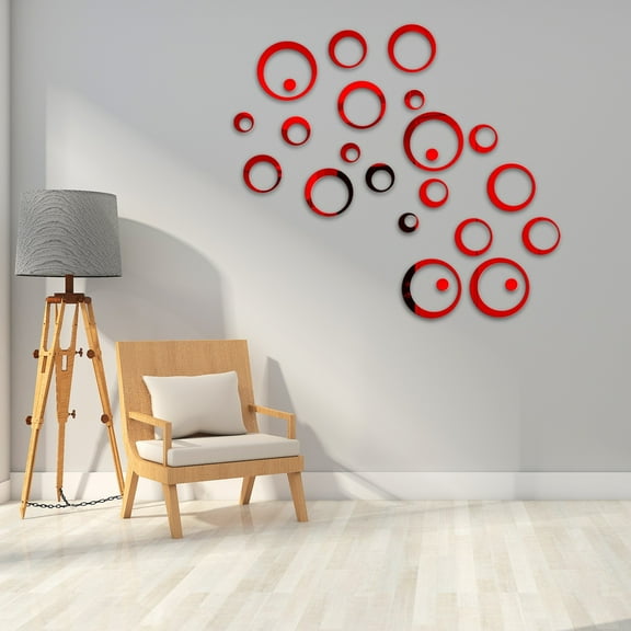 Clearance Wall stickers under $5,3D Circle Mirror Wall Sticker Removable Decal Art Mural Home Living Room Decor