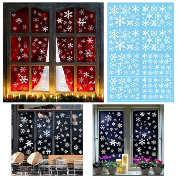 Clearance Wall stickers under $5,Christmas Snowflake Wall Sticker Christmas Window Glass Background Decoration Electrostatic Sticker