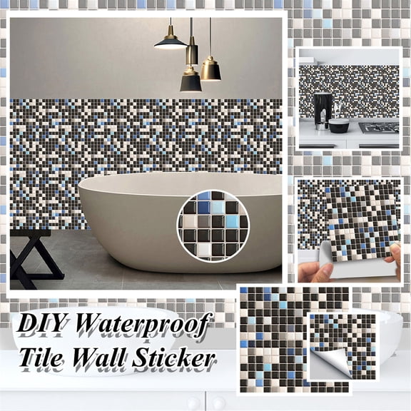 Clearance Wall stickers under $5,Tile Sticker Self-Adhesive Tile 3D Wall Sticker 10PC DIY 1Set Home Decor