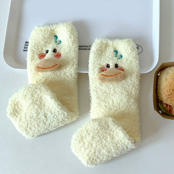 Warm Socks for Women Thermal Socks for Womens Coral Fleece Socks Stripe Socks Colorful Lightweight Athletic Socks Casual Socks Winter Socks Soft Warm Comfort Casual Funny Duck Print Socks