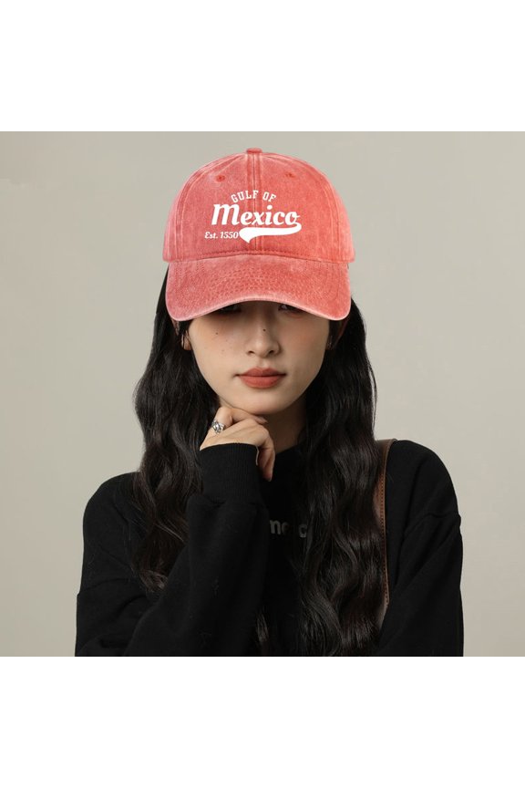 Clearance Washed Cotton Baseball Cap Of Mexico Printed Baseball Cap Tongue Adjustable Baseball Cap Washable