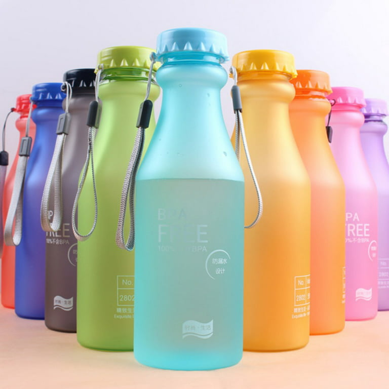 Clearance!Water Bottle Kids Reusable Leakproof 550ML Plastic Wide Mouth  Large Big Drink Bottle BPA & Leak Free with Handle Strap for Cycling  Camping