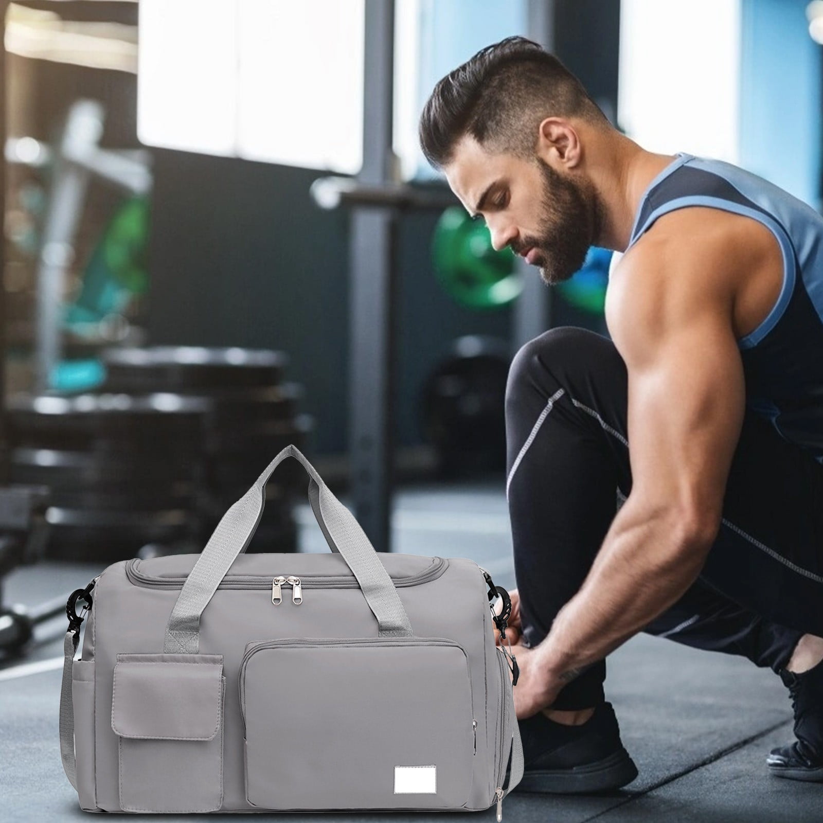 Waterproof Travel Duffel Bags With Shoe Compartment, Gym Bag