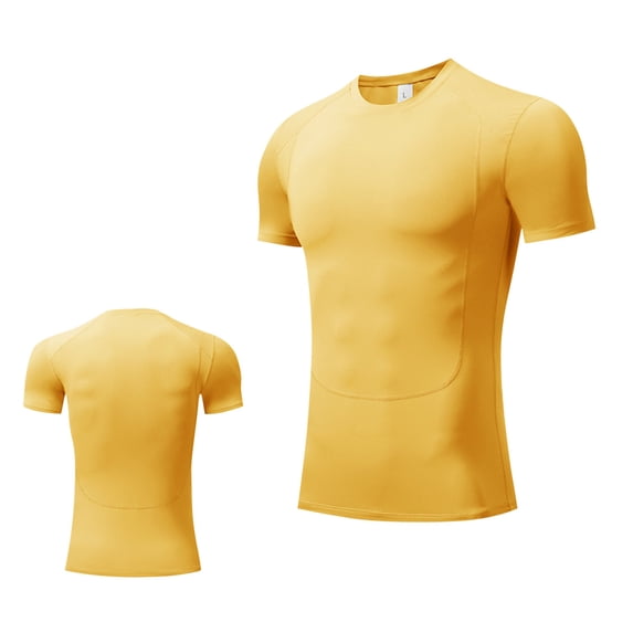 Clearance! Wdfiry Mens Fitness Short Sleeve Running Sports T Shirt Men Athletic Gym Quick-dry Stretch Tops Workout T Shirts for Man