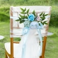 thumbnail image 1 of Wedding Chair Decorations,Blue Rustic Aisle Artificial Flowers with Chiffon Ribbons for Wedding Ceremony, 1 of 4